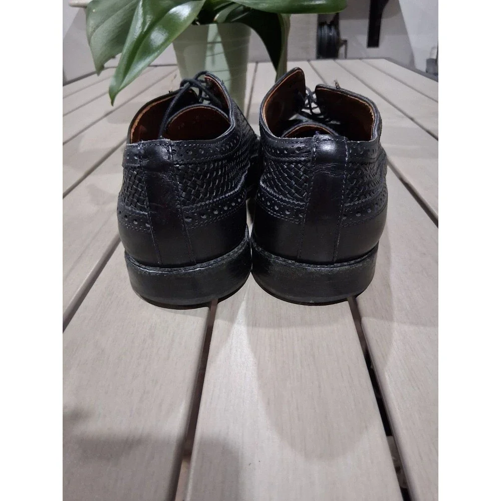 Allen Edmonds Leiden Men’s Black Leather Derby Shoes Sz 10 Made In USA Boxed
